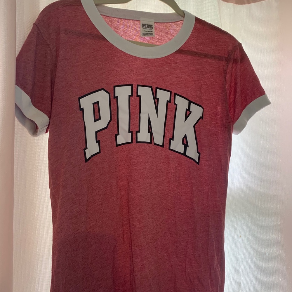 VS Pink ringer tee